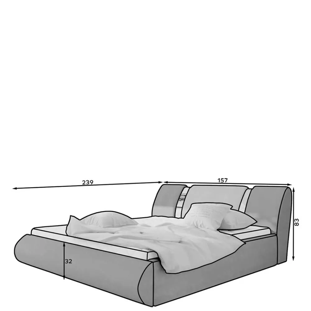 Wohnen Design-Polsterbett inklusive Lattenrost - Cioara