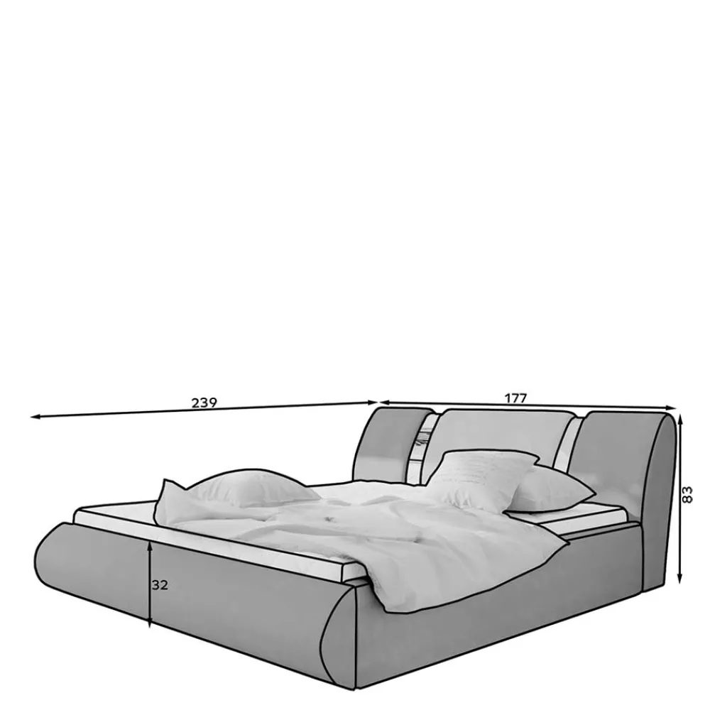 Wohnen Design-Polsterbett inklusive Lattenrost - Cioara