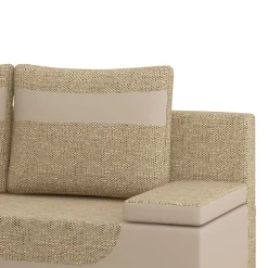 Wohnen Design-Schlafcouch in Beige Material Mix - Andiamo