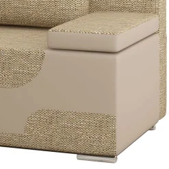 Wohnen Design-Schlafcouch in Beige Material Mix - Andiamo