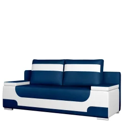 Wohnen Schlafsofas*Design-Schlafcouch in Dunkelblau und Weiß - Sella