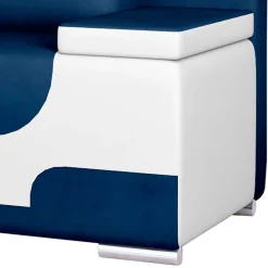 Wohnen Schlafsofas*Design-Schlafcouch in Dunkelblau und Weiß - Sella