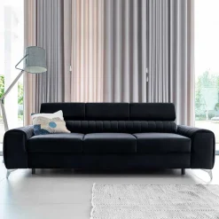 Wohnen Schlafsofas*Design-Schlafsofa in Blauschwarz Samt - Harvests