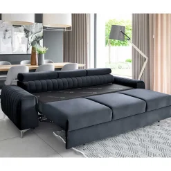 Wohnen Schlafsofas*Design-Schlafsofa in Blauschwarz Samt - Harvests