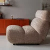 Wohnen Braune Möbel|Sessel & Hocker*Designsessel in Hellbraun Chenille - Glacita