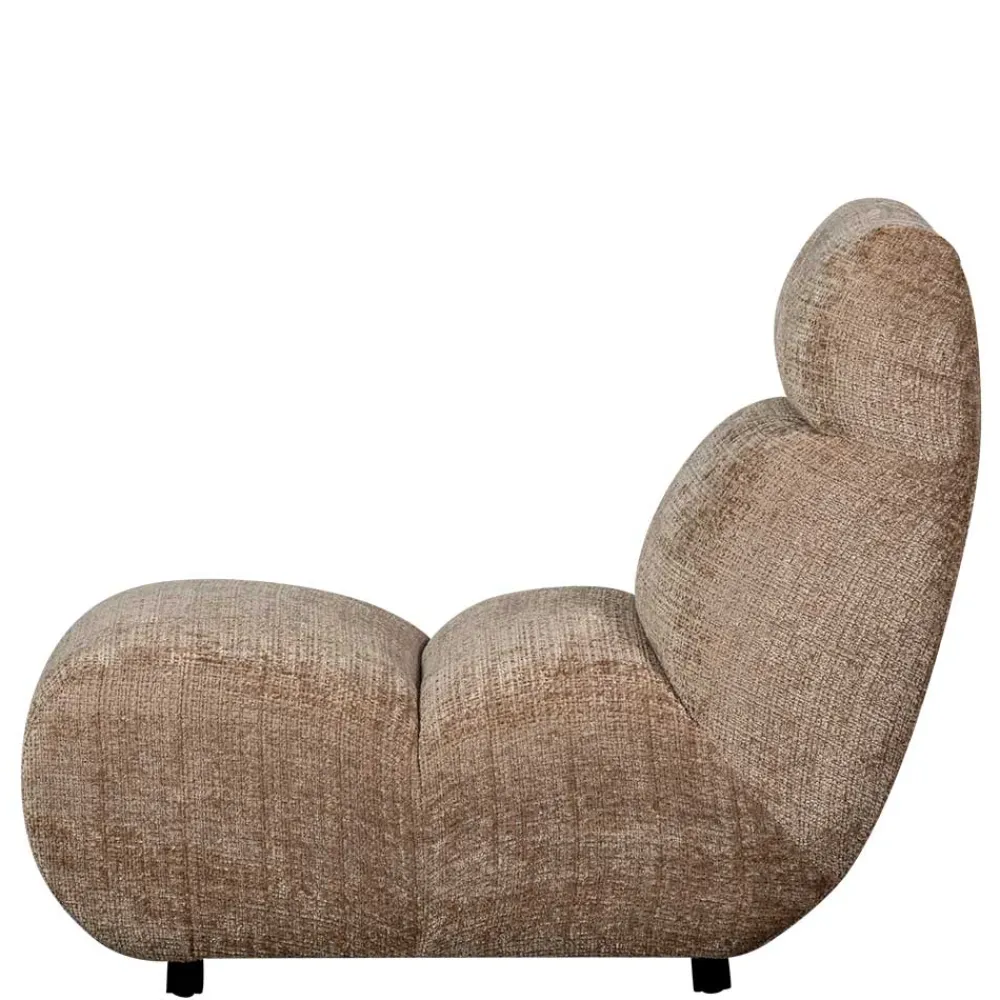 Wohnen Braune Möbel|Sessel & Hocker*Designsessel in Hellbraun Chenille - Glacita