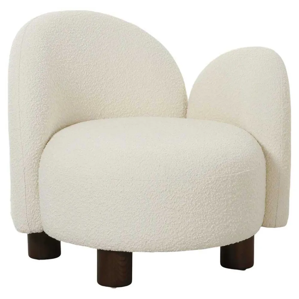 Wohnen Designsessel mit einer Armlehne in Weiß Boucle - Cisterna