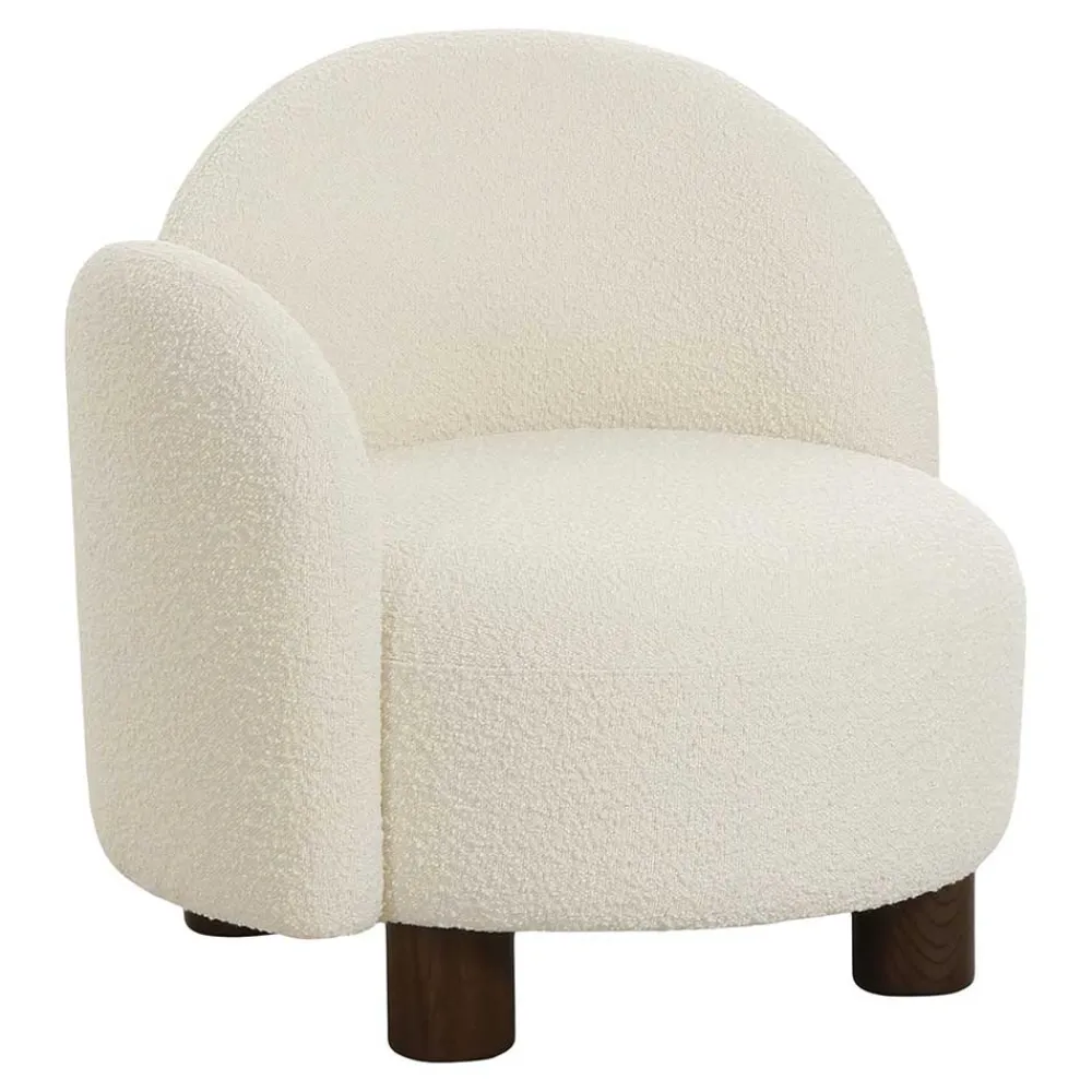 Wohnen Designsessel mit einer Armlehne in Weiß Boucle - Cisterna