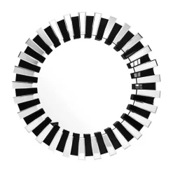 Wohnen Designspiegel in Silber und Schwarz - Yarah