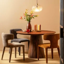 Wohnen Designstühle in Dunkelbraun Stoff - Mestecan (2er Set)