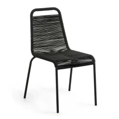 Wohnen Designstuhl aus Kordel & Stahl - Loeesa (2er Set)