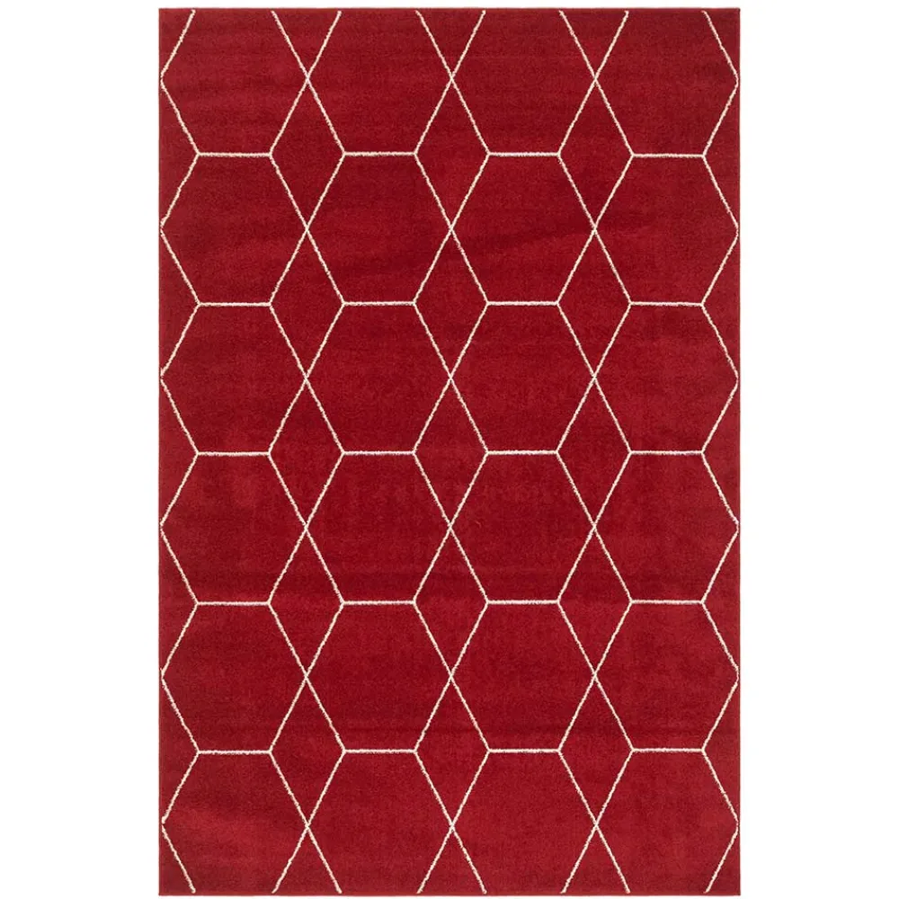 Wohnen Weiße Möbel|Skandinavische Möbel*Designteppich in Rot und Creme - Kermita