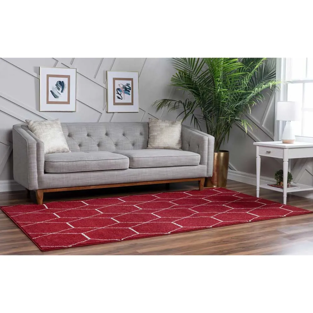 Wohnen Weiße Möbel|Skandinavische Möbel*Designteppich in Rot und Creme - Kermita