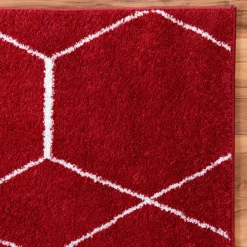 Wohnen Weiße Möbel|Skandinavische Möbel*Designteppich in Rot und Creme - Kermita
