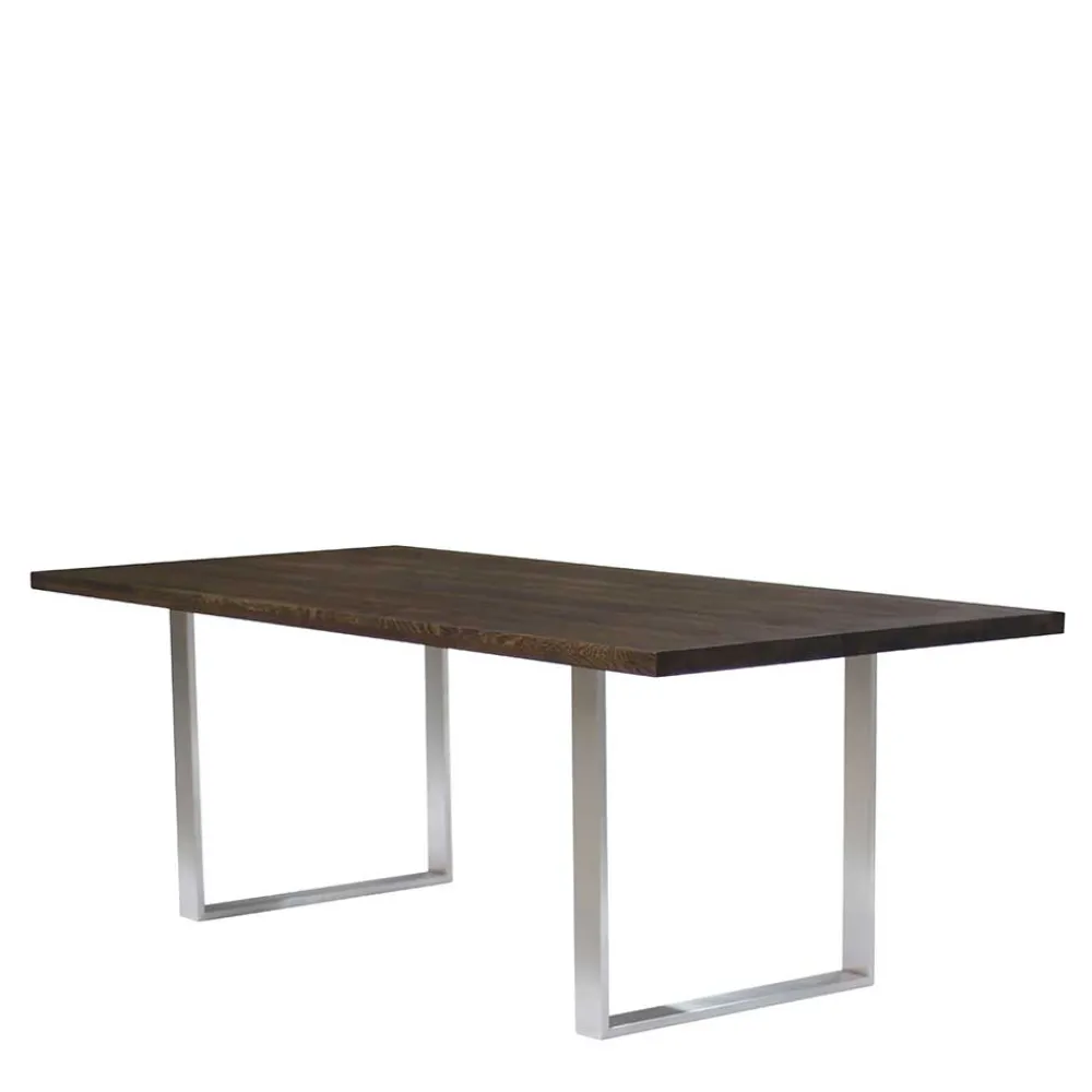 Wohnen Braune Möbel|Graue Möbel*Designtisch aus Nussbaum Holz & Edelstahl - Yocha