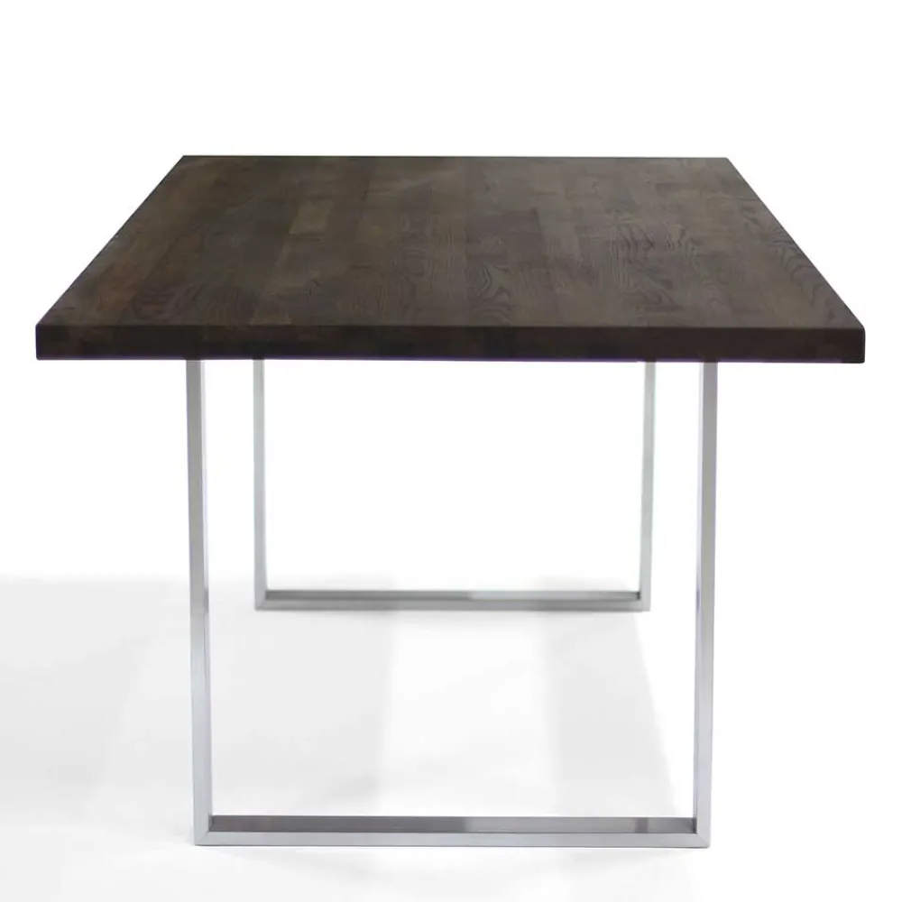 Wohnen Braune Möbel|Graue Möbel*Designtisch aus Nussbaum Holz & Edelstahl - Yocha