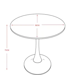 Wohnen Designtisch aus Sinterstein mit Trompetenfuß - Memphis