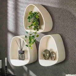 Wohnen Design-Wandregal in Beige - Mayo