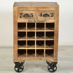 Wohnen Naturholzmöbel|Loft Möbel*Design-Weinregal Indri aus Mangoholz