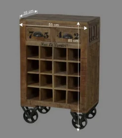 Wohnen Naturholzmöbel|Loft Möbel*Design-Weinregal Indri aus Mangoholz