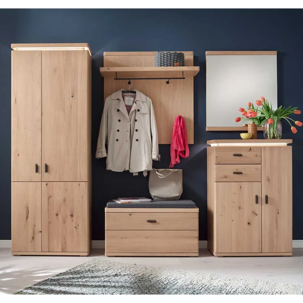 Wohnen Dielen Einrichtung in Eiche Bianco - Arkadiuz (fünfteilig)