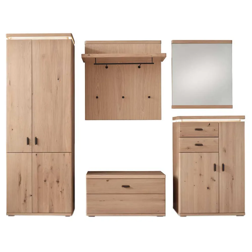 Wohnen Dielen Einrichtung in Eiche Bianco - Arkadiuz (fünfteilig)