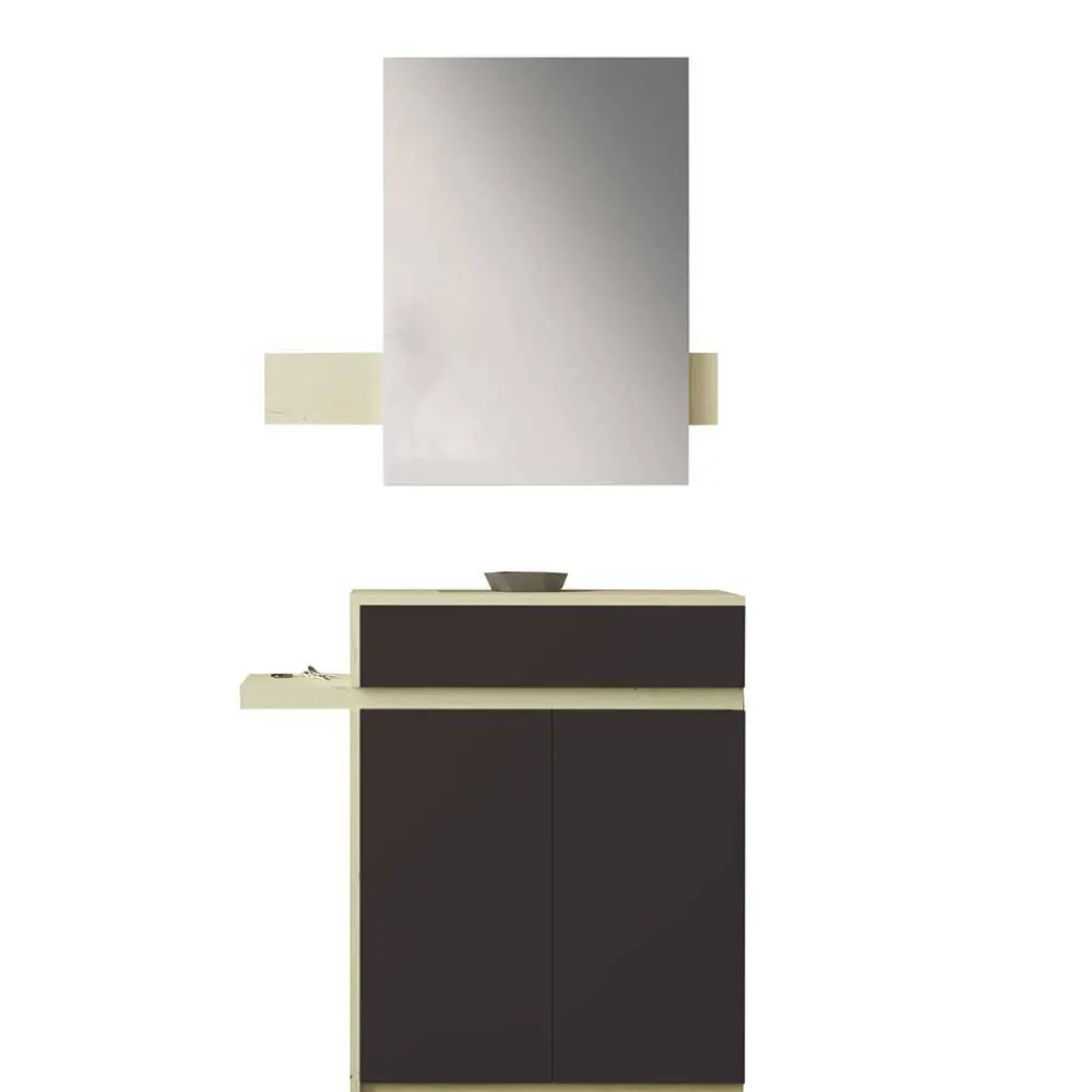 Wohnen Dielen Kombi in Schwarz & Creme - Losandas (zweiteilig)