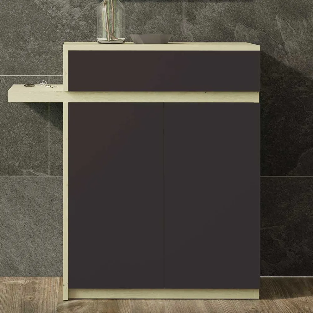 Wohnen Dielen Kombi in Schwarz & Creme - Losandas (zweiteilig)