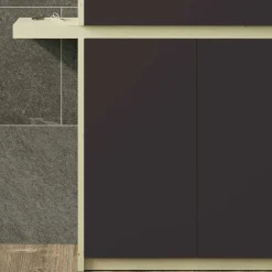 Wohnen Dielen Kombi in Schwarz & Creme - Losandas (zweiteilig)