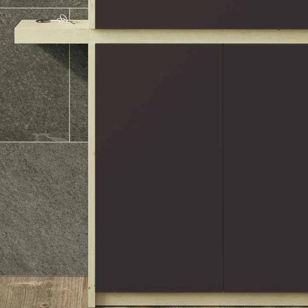 Wohnen Dielen Kombi in Schwarz & Creme - Losandas (zweiteilig)