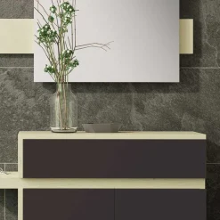 Wohnen Dielen Kombi in Schwarz & Creme - Losandas (zweiteilig)