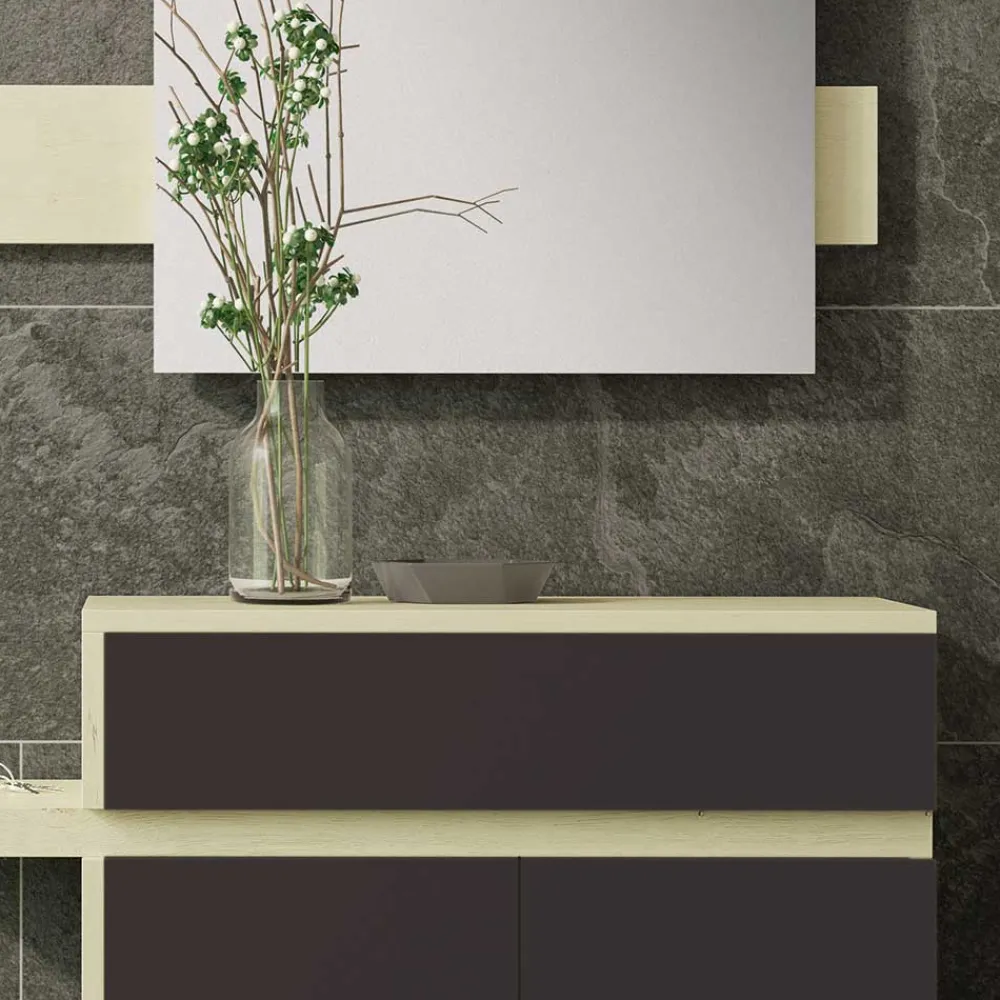 Wohnen Dielen Kombi in Schwarz & Creme - Losandas (zweiteilig)