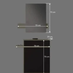 Wohnen Dielen Kombi in Schwarz & Creme - Losandas (zweiteilig)