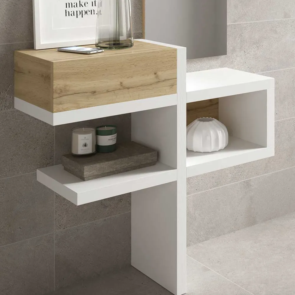 Wohnen Dielen Möbel & Spiegel in Weiß & Wildeiche - Polaris (zweiteilig)