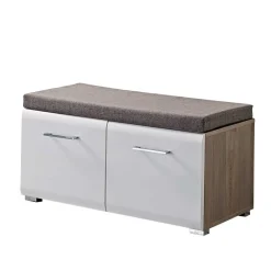 Wohnen Weiße Möbel|Schuhschränke*Dielenbank Brosgo mit Türen