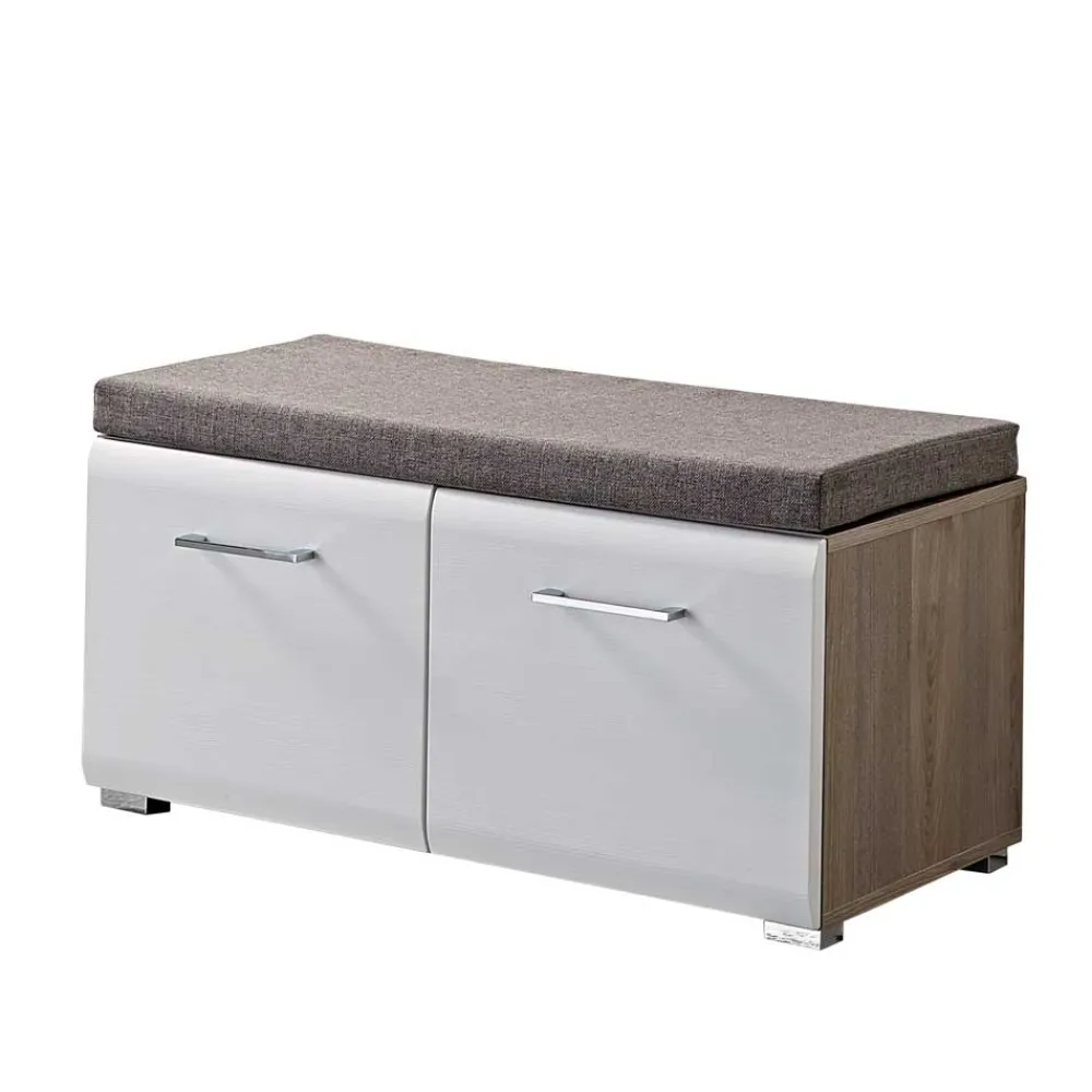 Wohnen Weiße Möbel|Schuhschränke*Dielenbank Brosgo mit Türen