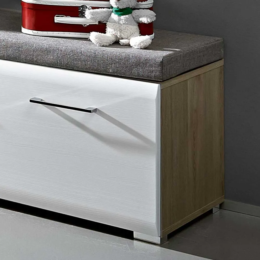 Wohnen Weiße Möbel|Schuhschränke*Dielenbank Brosgo mit Türen