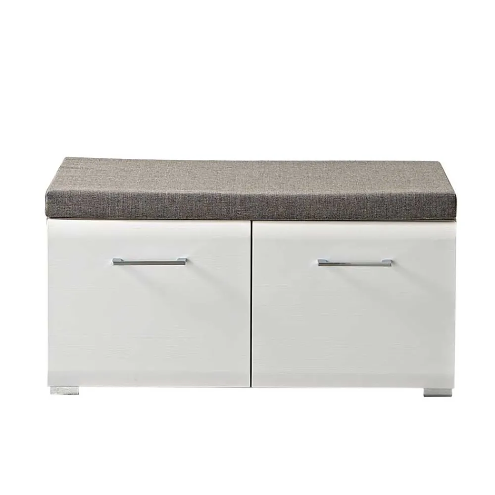 Wohnen Weiße Möbel|Schuhschränke*Dielenbank Brosgo mit Türen