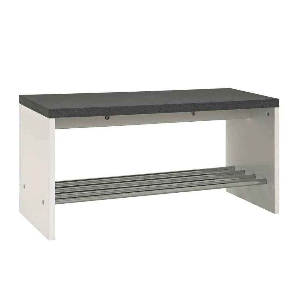 Wohnen Dielenbank Curelino in Weiß Grau