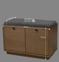 Wohnen Schuhschränke*Dielenbank Helvana mit Eiche Furnier