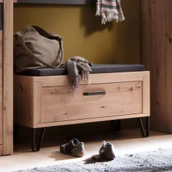 Wohnen Dielenbank in Wildeiche Optik - Carry