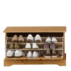 Wohnen Dielenbank mit Schuhklappe aus Massivholz - Edranov