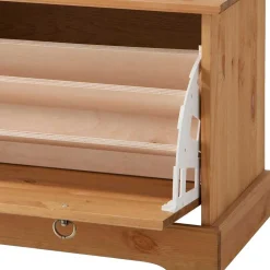 Wohnen Dielenbank mit Schuhklappe aus Massivholz - Edranov