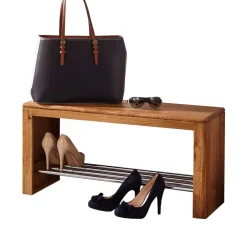 Wohnen Schuhschränke|Garderobenbänke*Dielenbank Uvinessa aus Wildeiche Massivholz