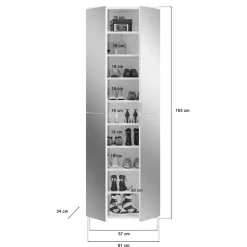 Wohnen Dieleneinrichtung Möbel Block in Weiß HG - Ejulia (dreiteilig)
