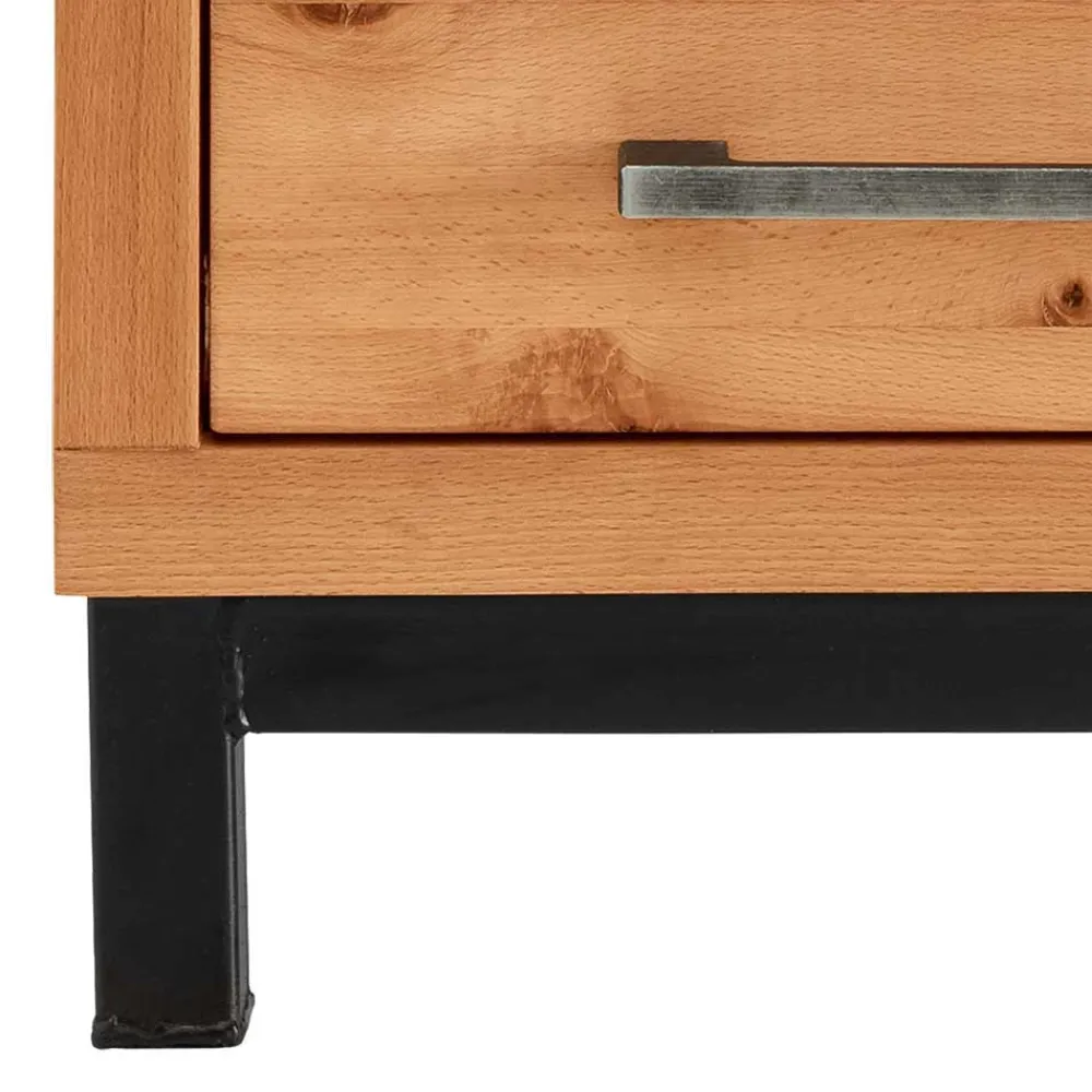 Wohnen Dielenmöbel aus Kernbuche & Eisen - Dimphi (vierteilig)