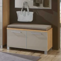 Wohnen Dielenmöbel Diecca in Taupe Eiche Bianco (vierteilig)