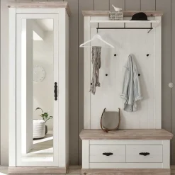 Wohnen Dielenmöbel Kombi im Country Look - Nedita (dreiteilig)