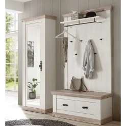 Wohnen Dielenmöbel Kombi im Country Look - Nedita (dreiteilig)