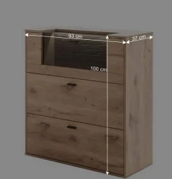 Wohnen Dielenmöbel Kombination in Wildeiche - Vapposia (vierteilig)